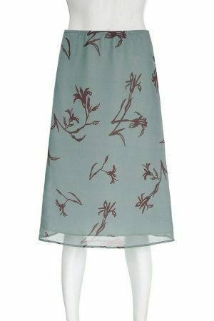 Satin Y2K Midi Skirt - Women's Long Vintage Streetwear Fashion