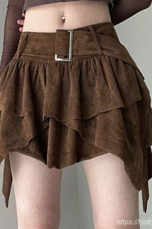 Slim Grunge Y2K Streetwear Mini Skirts