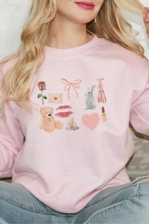 Soft Girl Balletcore Dollette Sweatshirt, Y2K Aesthetic Pullover, Streetwear Coquette Clothing