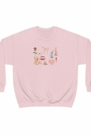 Soft Girl Balletcore Dollette Sweatshirt, Y2K Aesthetic Pullover, Streetwear Coquette Clothing