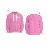 Soft Pink Waffle Chenille Sweet Heart Y2K Zip Up Hoodie