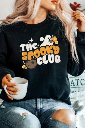 Spooky Club Sweatshirt - Cute and Scary Ghost Fall Crewneck