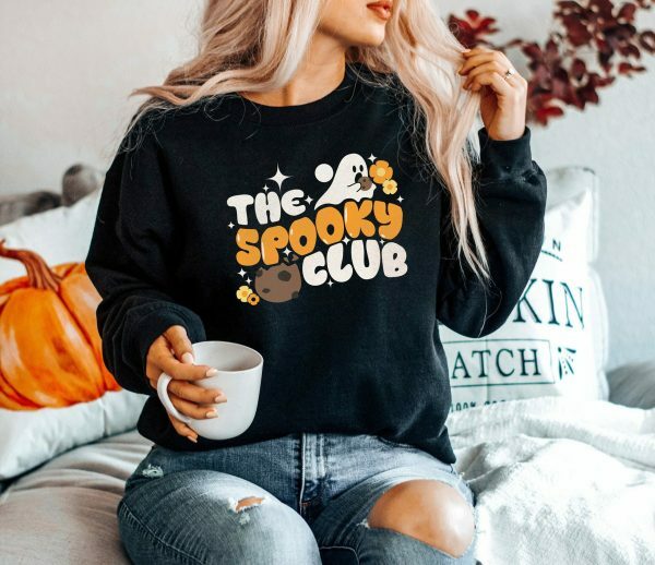 Spooky Club Sweatshirt - Cute and Scary Ghost Fall Crewneck