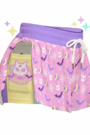 Spooky Cute Candycore Flowy Y2K Halloween Pastel Alt Streetwear Shorts