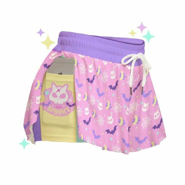 Spooky Cute Candycore Flowy Y2K Halloween Pastel Alt Streetwear Shorts