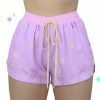 Stardust Kitty Y2K Boho Pocket Shorts - Pastel Moon Cat Aesthetic