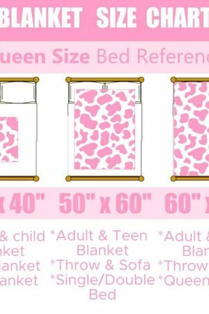 Strawberry Cow Print Velveteen Plush Blanket - Y2K Streetwear Aesthetic