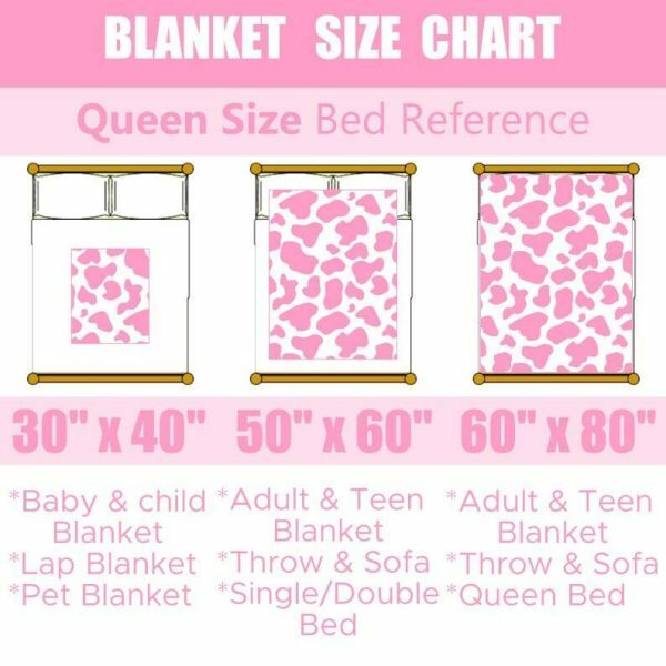 Strawberry Cow Print Velveteen Plush Blanket - Y2K Streetwear Aesthetic