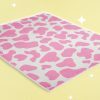 Strawberry Cow Print Velveteen Plush Blanket - Y2K Streetwear Aesthetic