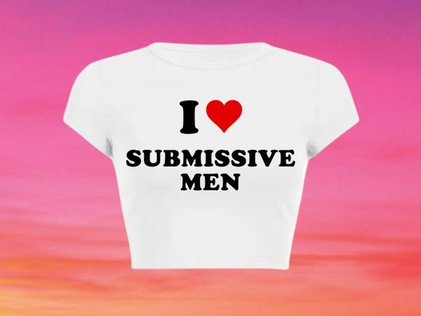 Submissive Men Slogan Crop Tee Y2K Aesthetic Baddie Girl Graphic T-Shirt