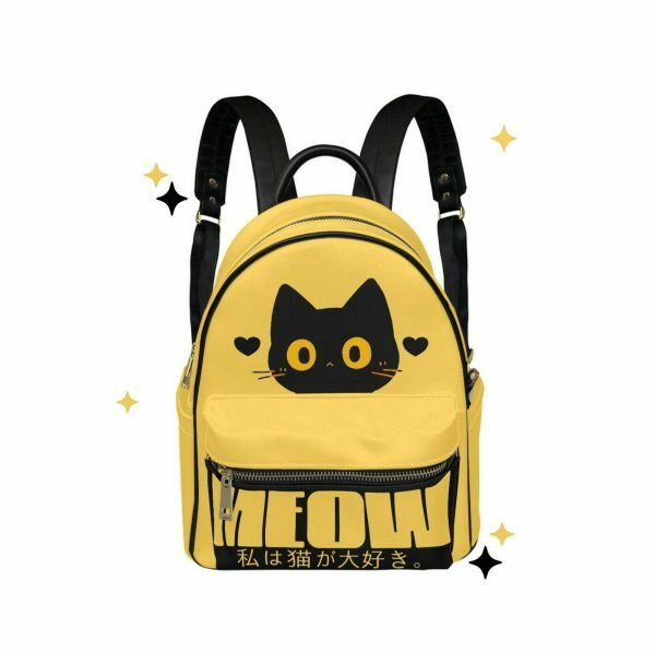 Tokyo Cat Kawaii Black Cat Lover Backpack - Y2K Streetwear Aesthetics