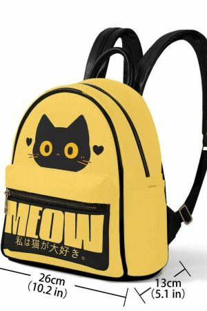 Tokyo Cat Kawaii Black Cat Lover Backpack - Y2K Streetwear Aesthetics