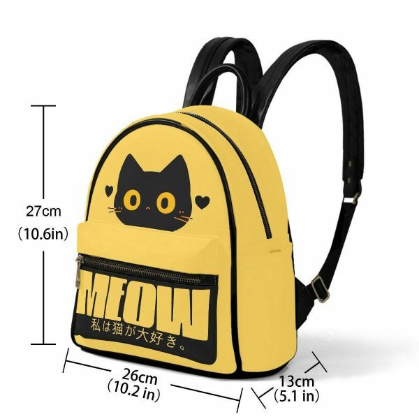 Tokyo Cat Kawaii Black Cat Lover Backpack - Y2K Streetwear Aesthetics