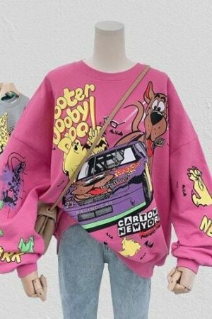 Trendy Cartoon Women Long Sleeve Harajuku Korean Fashion Sweatshirt