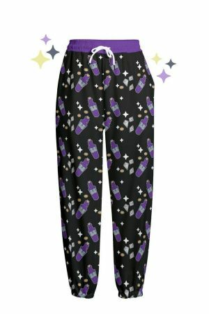 Trendy Purple Potion Bottle Sweatpants for Dungeons Gamer