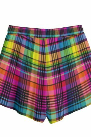 Trippy Frog Y2K Plaid Waist High Festival Shorts