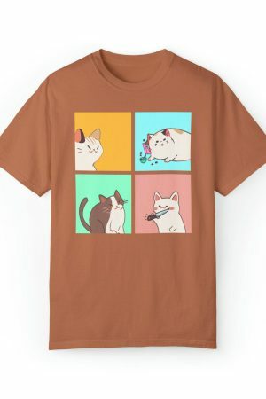 Unhinged Kitty Cat Crimes Y2K Streetwear Tee