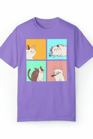 Unhinged Kitty Cat Crimes Y2K Streetwear Tee