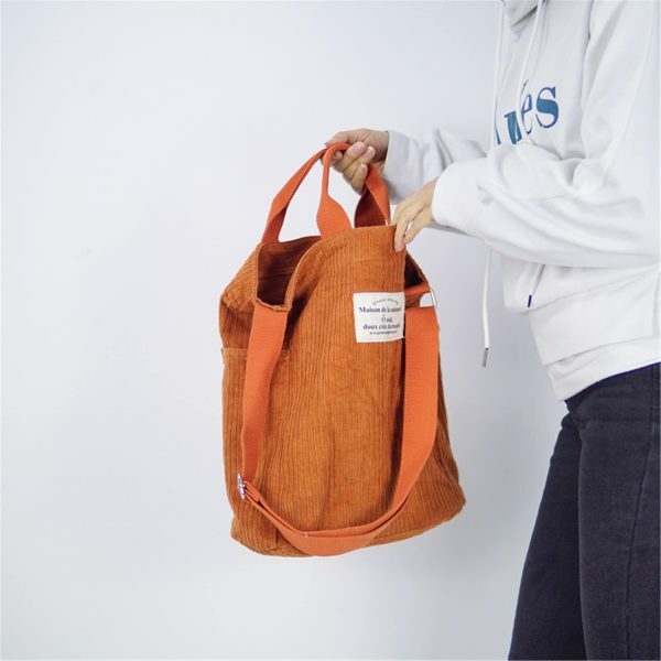 Vintage Corduroy Messenger Bag | Y2K Streetwear Crossbody Handbag