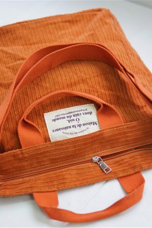 Vintage Corduroy Messenger Bag | Y2K Streetwear Crossbody Handbag