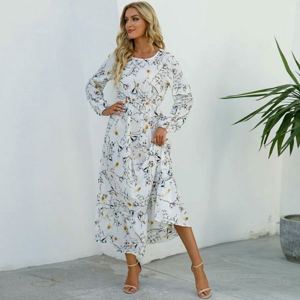 Vintage Floral Chiffon Maxi Dress - Y2K Streetwear Aesthetic