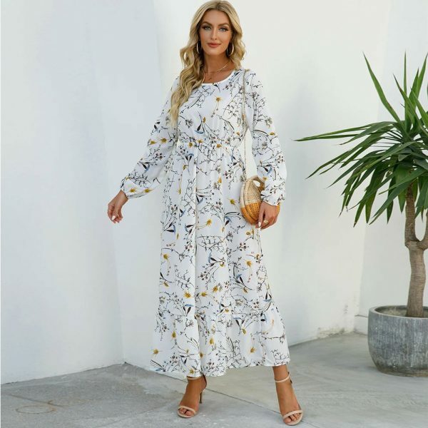 Vintage Floral Chiffon Maxi Dress - Y2K Streetwear Aesthetic