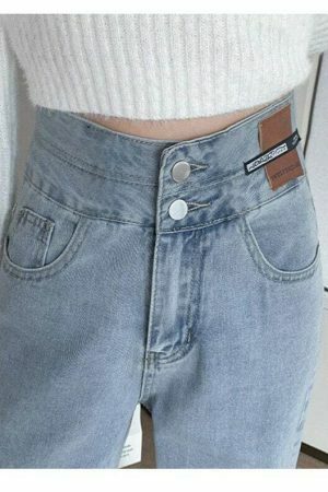 Vintage High Waist Baggy Jeans | Y2K Streetwear Denim for Women