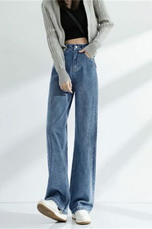 Vintage High Waist Baggy Jeans | Y2K Streetwear Denim for Women