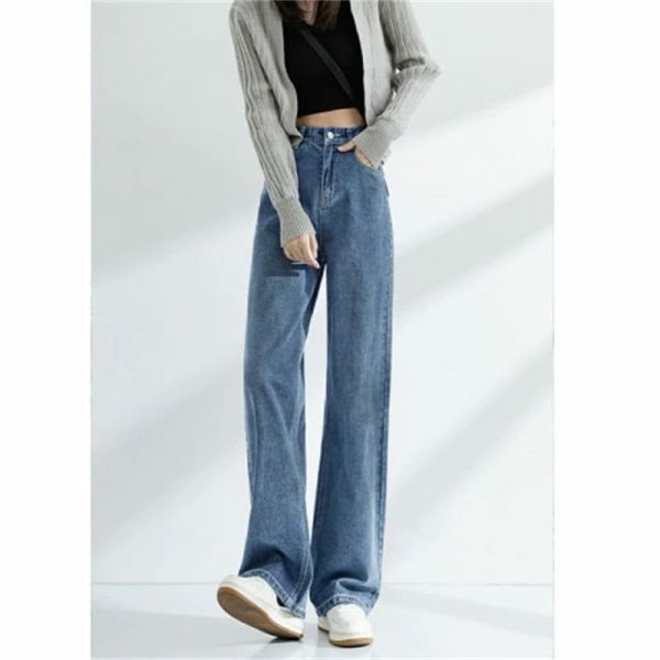 Vintage High Waist Baggy Jeans | Y2K Streetwear Denim for Women