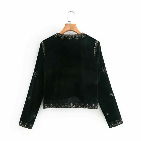 Vintage Velvet Embroidered Y2K Streetwear Jacket