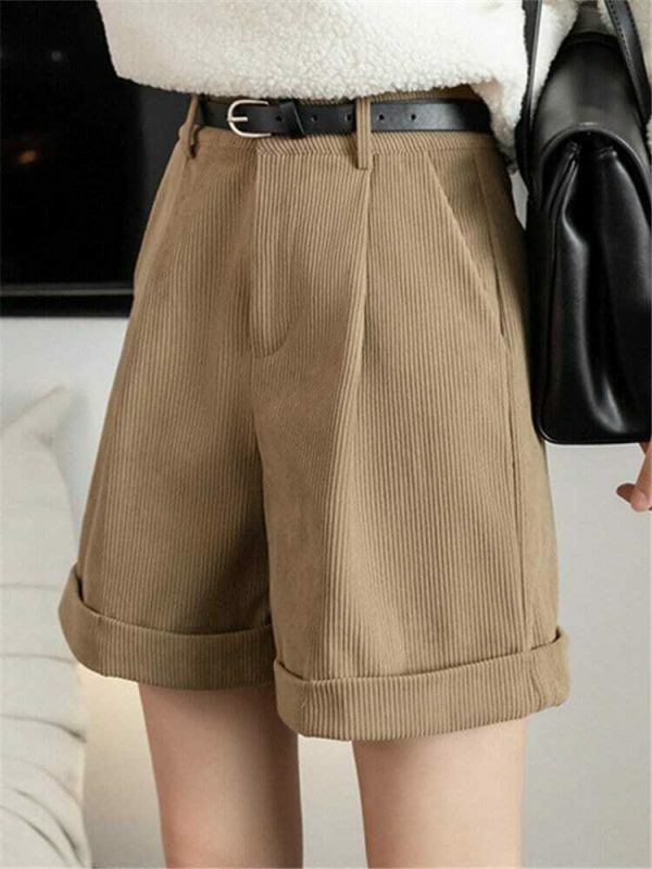 Vintage Wide Leg High Waist Shorts - Retro Y2K Streetwear Fashion