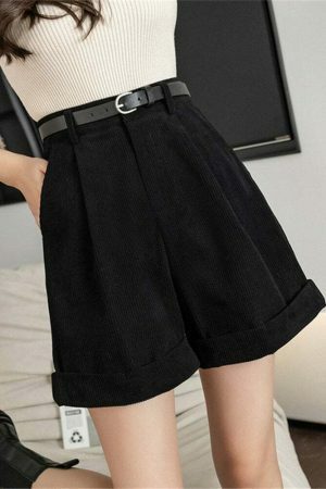 Vintage Wide Leg High Waist Shorts - Retro Y2K Streetwear Fashion