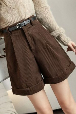 Vintage Wide Leg High Waist Shorts - Retro Y2K Streetwear Fashion