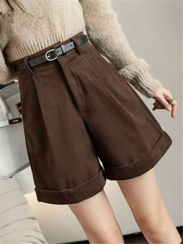 Vintage Wide Leg High Waist Shorts - Retro Y2K Streetwear Fashion