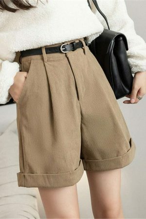 Vintage Wide Leg High Waist Shorts - Retro Y2K Streetwear Fashion