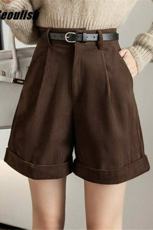 Vintage Wide Leg High Waist Shorts - Retro Y2K Streetwear Fashion