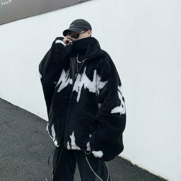 Vintage Wool Fleece Oversize Jacket | Harajuku Streetwear Coat