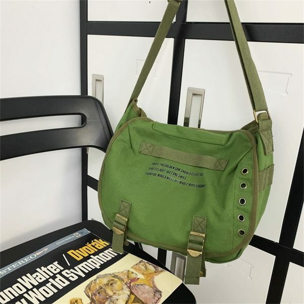 Vintage Y2K Canvas Crossbody Bag for Streetwear Style