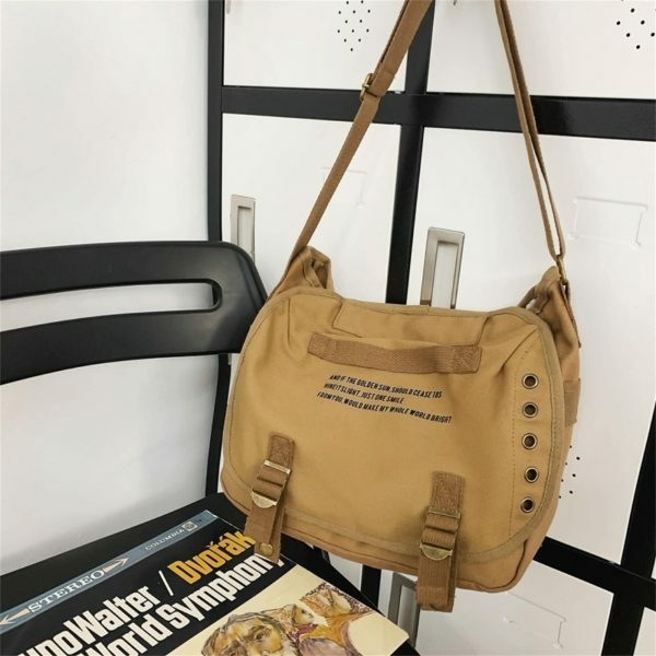 Vintage Y2K Canvas Crossbody Bag for Streetwear Style