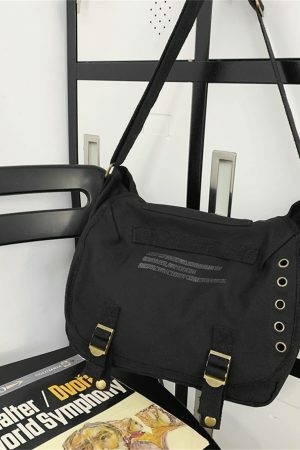 Vintage Y2K Canvas Crossbody Bag for Streetwear Style