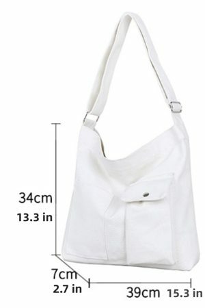 Vintage Y2K Canvas Shoulder Bag with Multiple Pockets