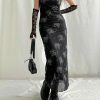 Vintage Y2K Mesh Maxi Dress | Dark Academic Goth Aesthetic | Streetwear Fashion