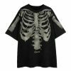 Vintage Y2K Skeleton Print Oversized Streetwear T-Shirt