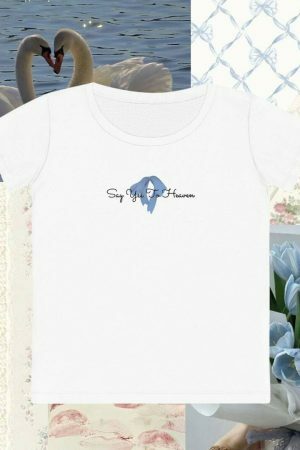 White Baby Tee - Y2K Streetwear, Girlcore Aesthetic, Coquette Full Length Tops