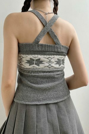 Winter Y2K Sleeveless Tank Top | Kawaii Streetwear Fashion