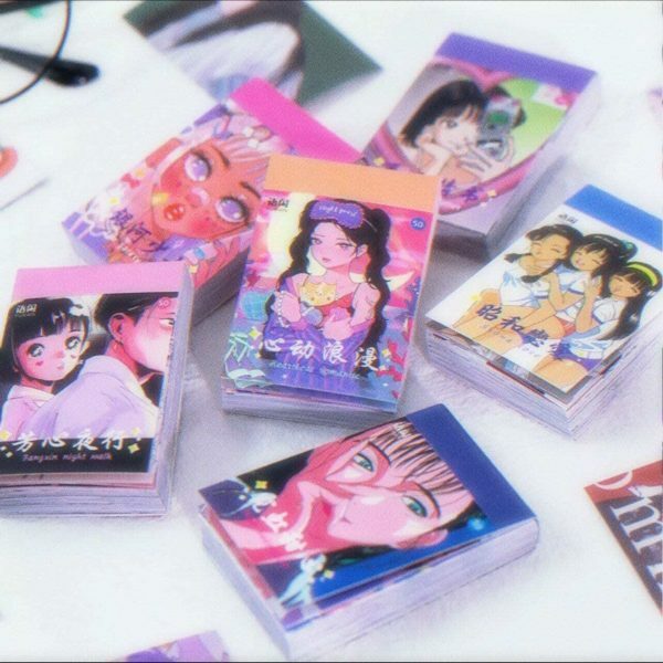 Y2K Aesthetic Anime Girl Streetwear Stickers 50 Pack