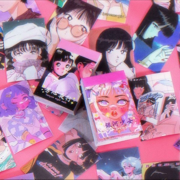 Y2K Aesthetic Anime Girl Streetwear Stickers 50 Pack