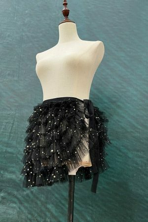 Y2K Aesthetic Balletcore Tulle Tutu Skirt - Streetwear Dance Costume