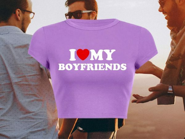 Y2K Aesthetic Boyfriend Tee, Funny Slogan Crop Top, Baddie Girl Graphic T-Shirt