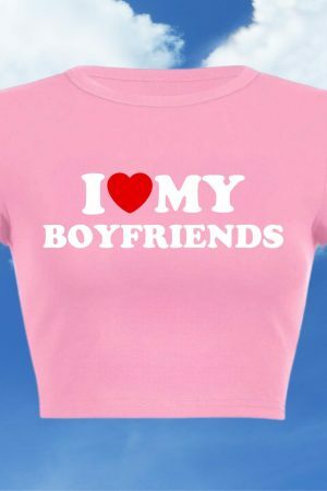 Y2K Aesthetic Boyfriend Tee, Funny Slogan Crop Top, Baddie Girl Graphic T-Shirt